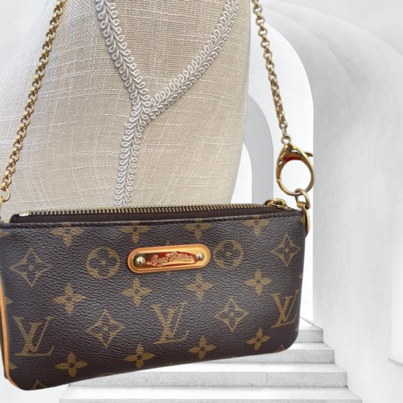 Authentic LOUIS VUITTON Monogram Pochette Milla MM Small Chain Bag - Picture 4 of 17